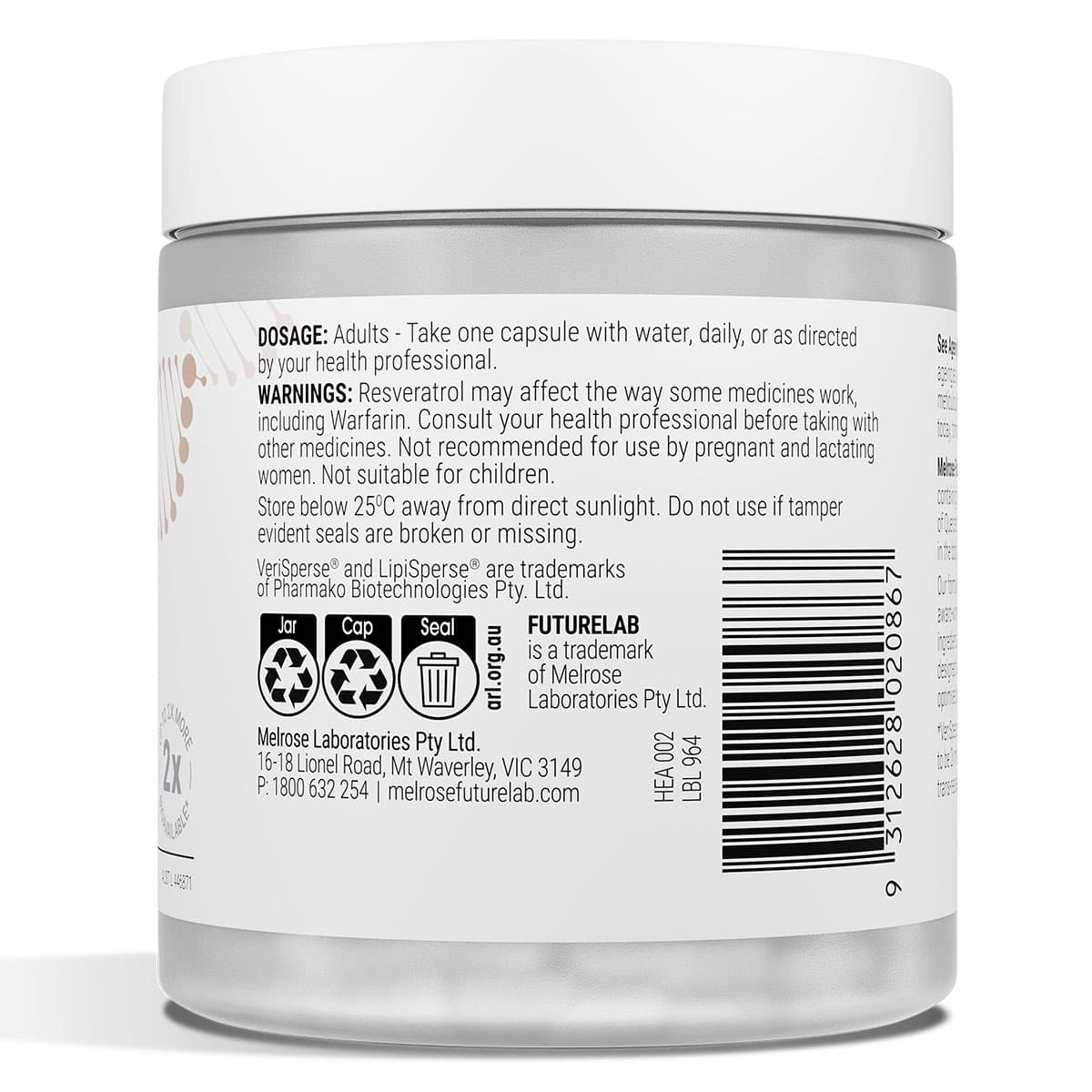 Thumbnail Melrose FutureLab Cellular Longevity 30 Capsules