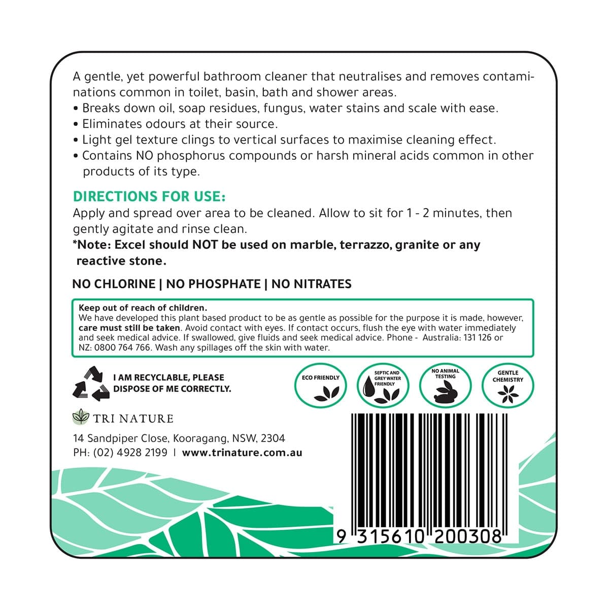 Thumbnail Tri Nature Excel Bathroom Cleaner 500ml