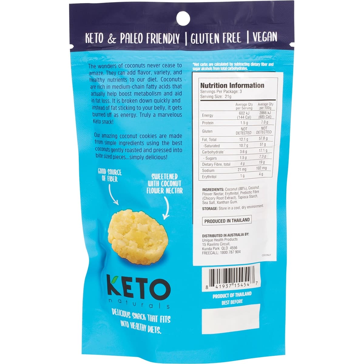 Thumbnail Keto Naturals Cookies Buttery Coconut 64g