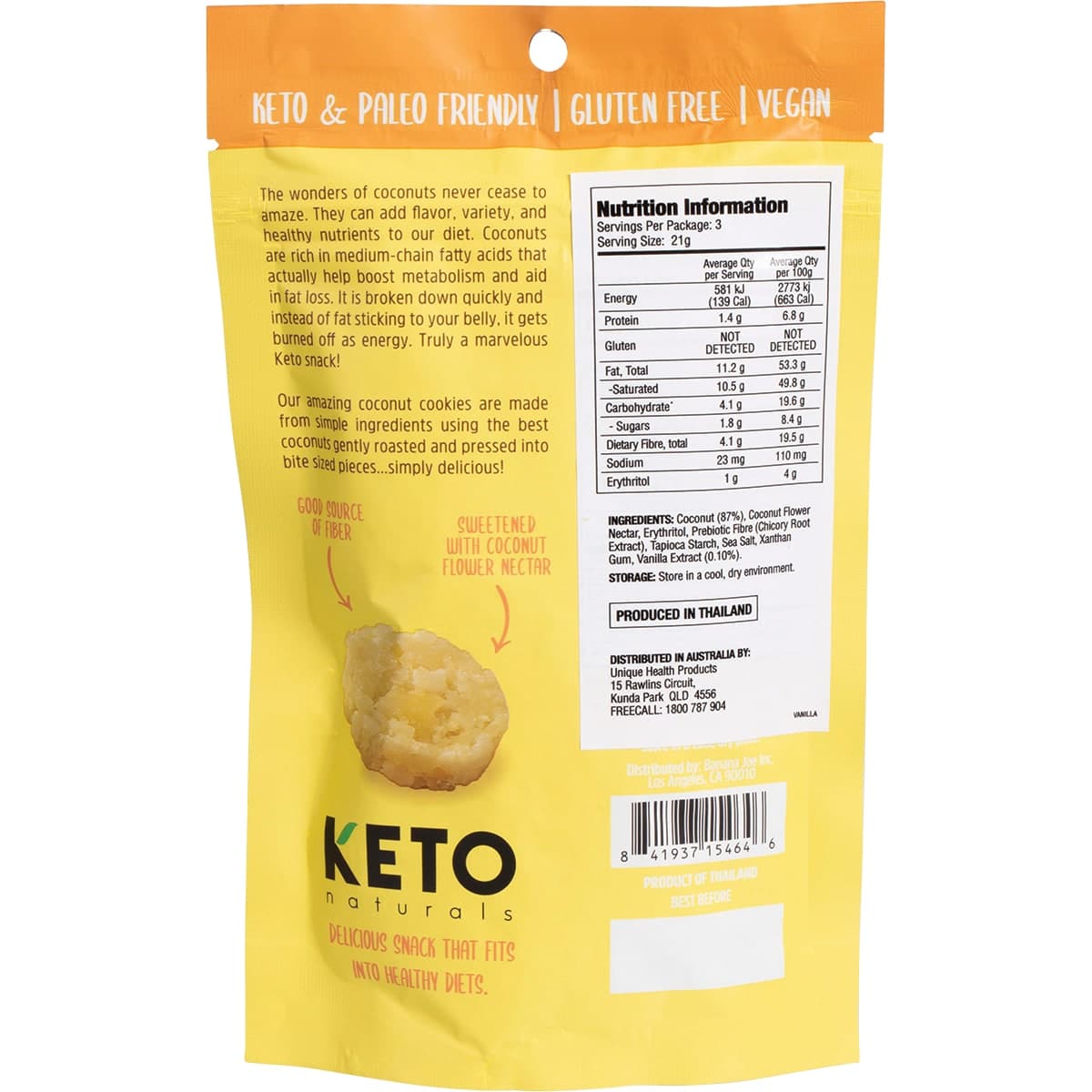 Thumbnail Keto Naturals Cookies Vanilla 64g