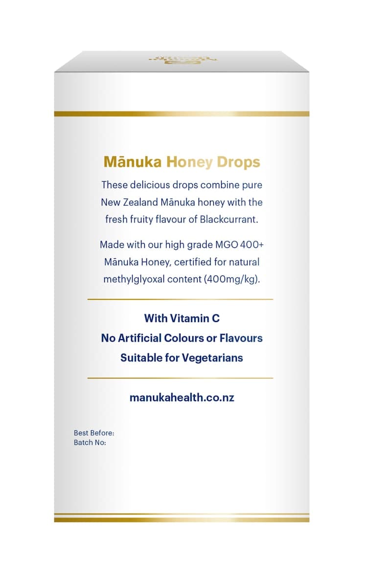 Thumbnail Manuka Health MGO 400+ Manuka Honey Drops Blackcurrant 65g