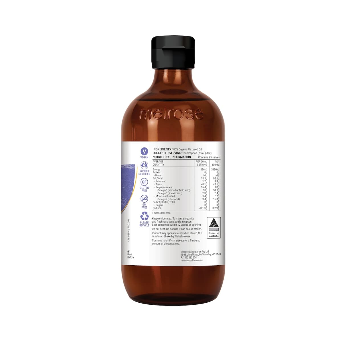 Thumbnail Melrose Organic Flaxseed Oil 500ml