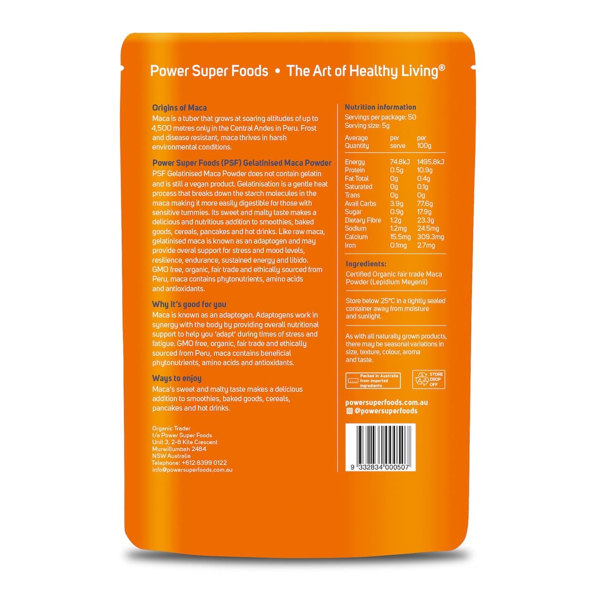 Thumbnail Power Super Foods Gelatinised Maca Powder 250g