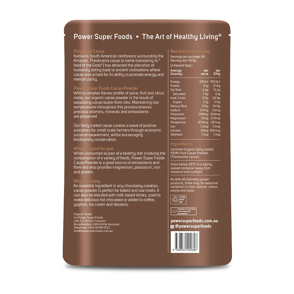 Thumbnail Power Super Foods Cacao Powder Origin 1Kg