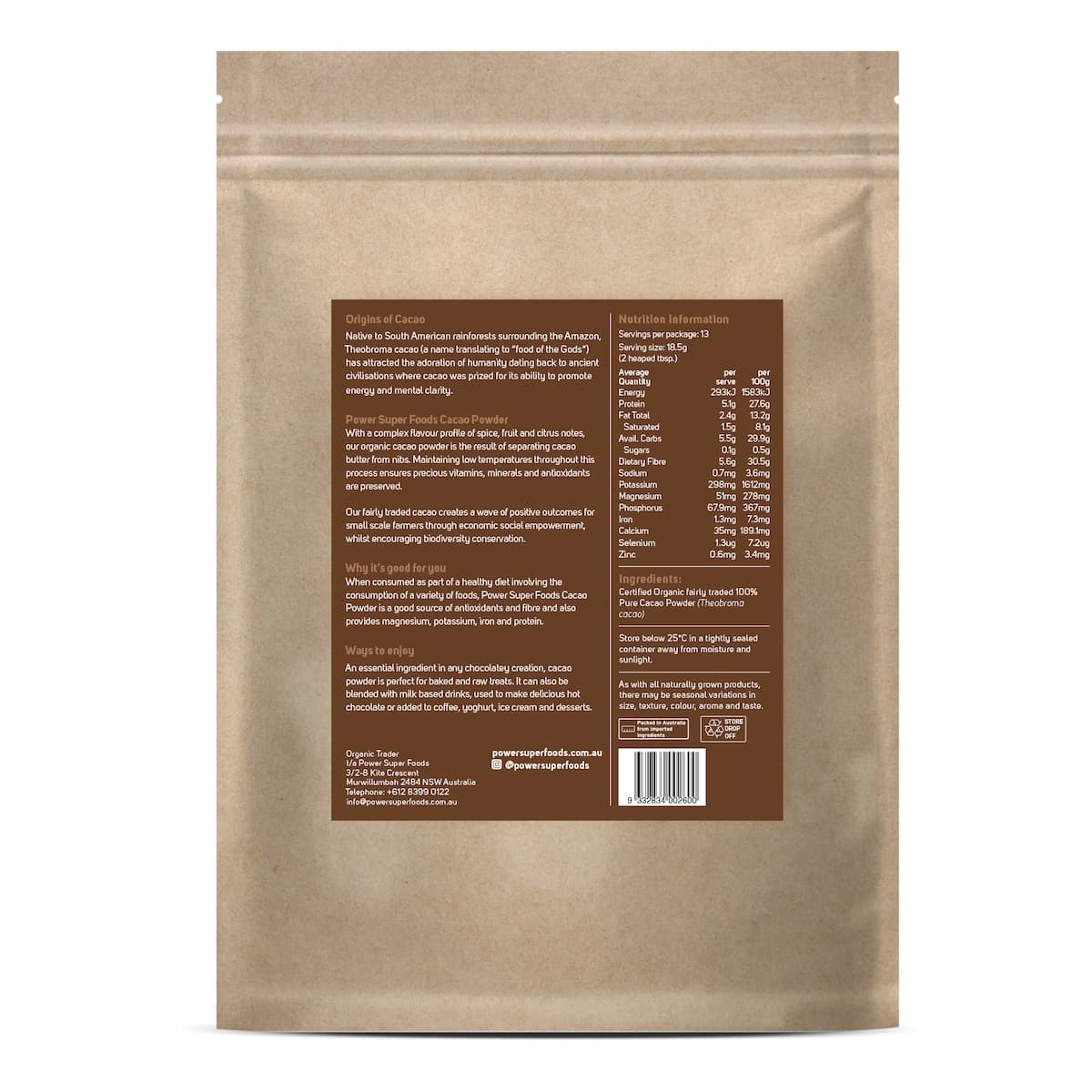 Thumbnail Power Super Foods Organic Cacao Powder 250g