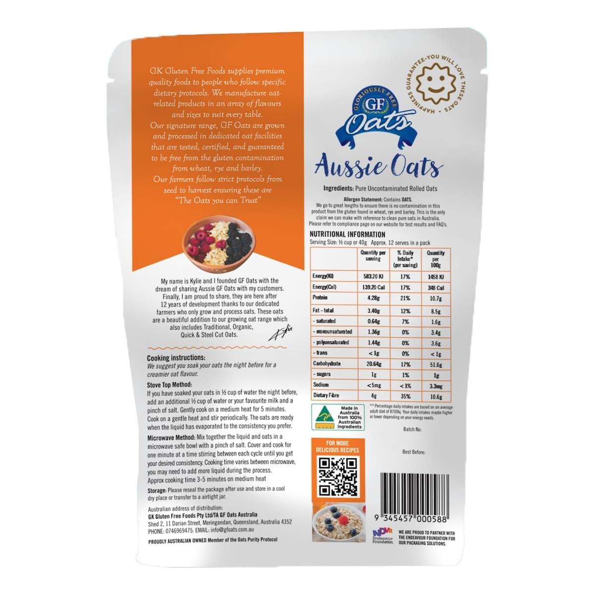 Thumbnail Gloriously Free Uncontaminated Oats 500g