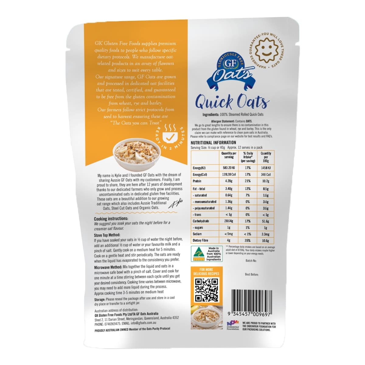 Thumbnail Gloriously Free Quick Oats 500g