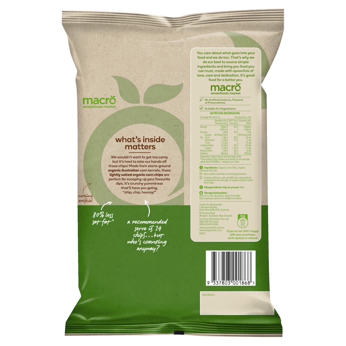 Thumbnail Macro Organic Original Corn Chips 200g