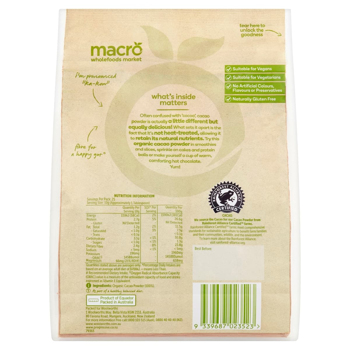 Thumbnail Macro Organic Cacao Powder 250g