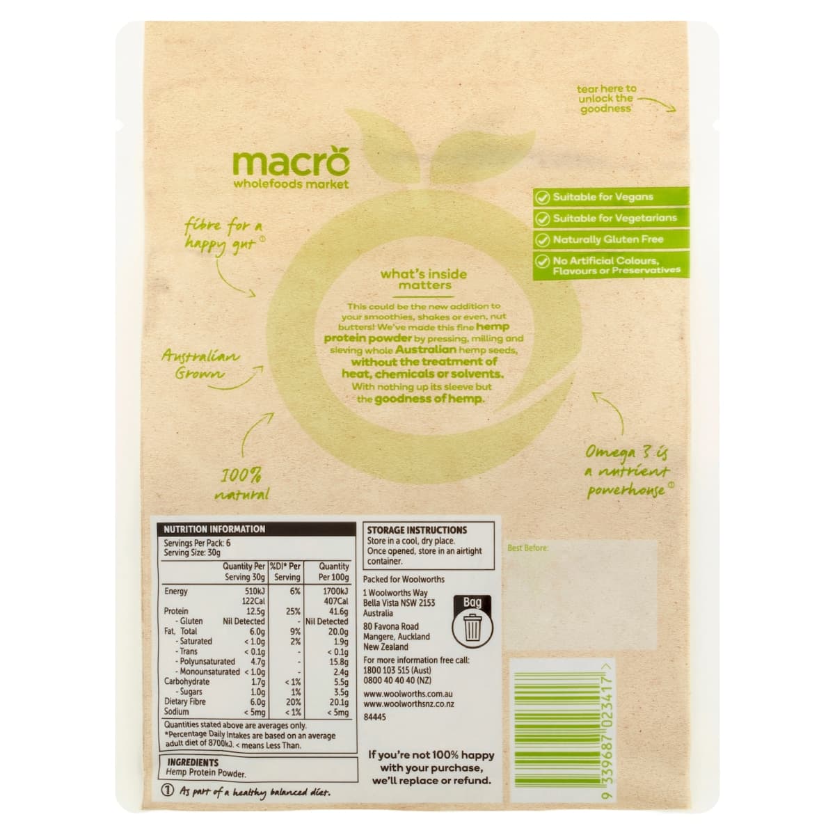 Thumbnail Macro Australian Hemp Seed Protein Powder 200g