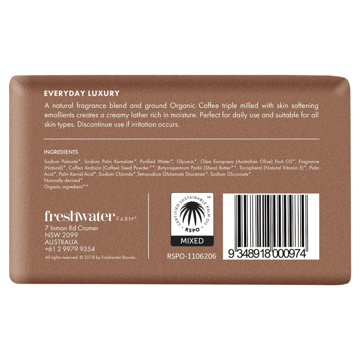 Thumbnail Freshwater Farm Organic Coffee Body Bar 200g