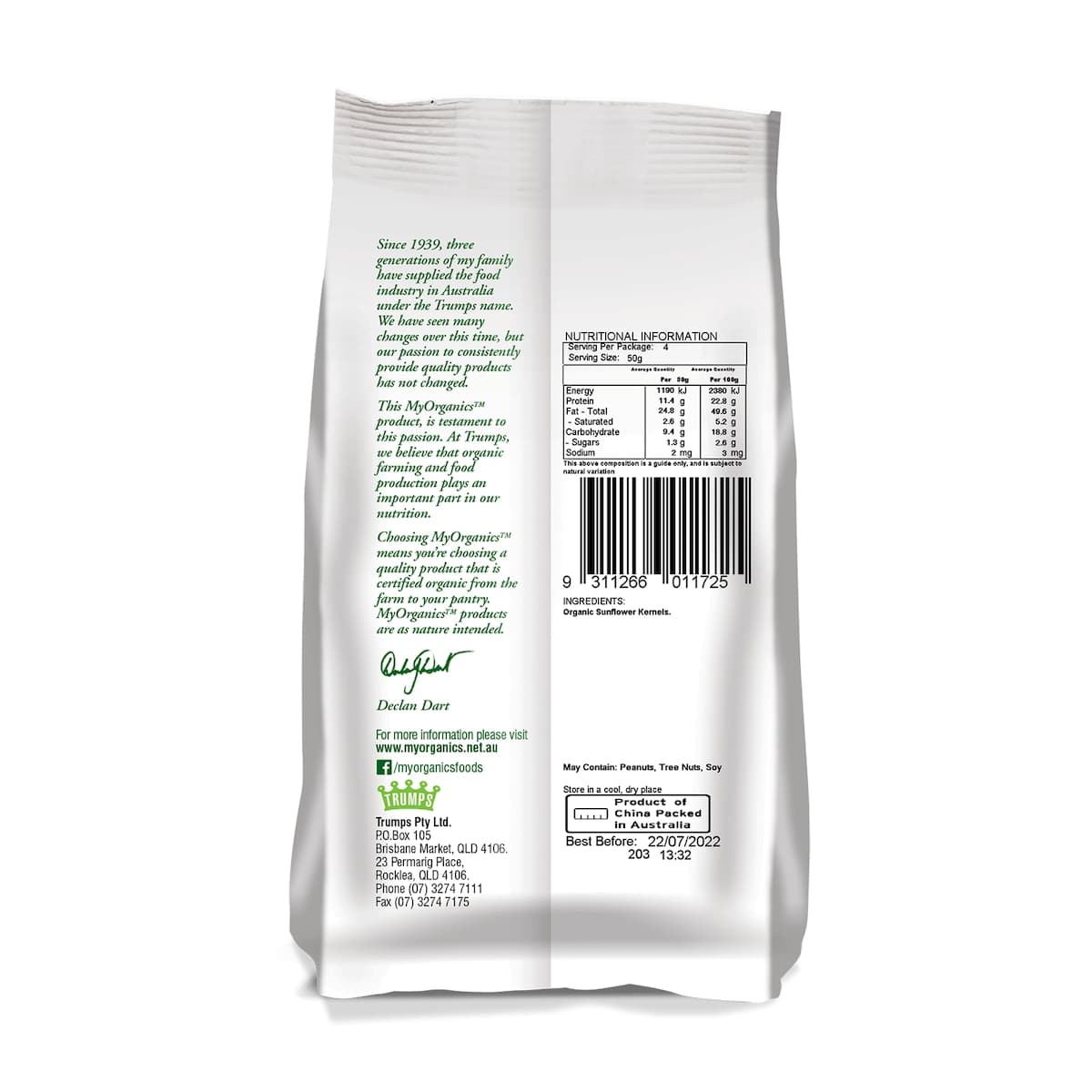 Thumbnail My Organics Sunflower Kernels 200g