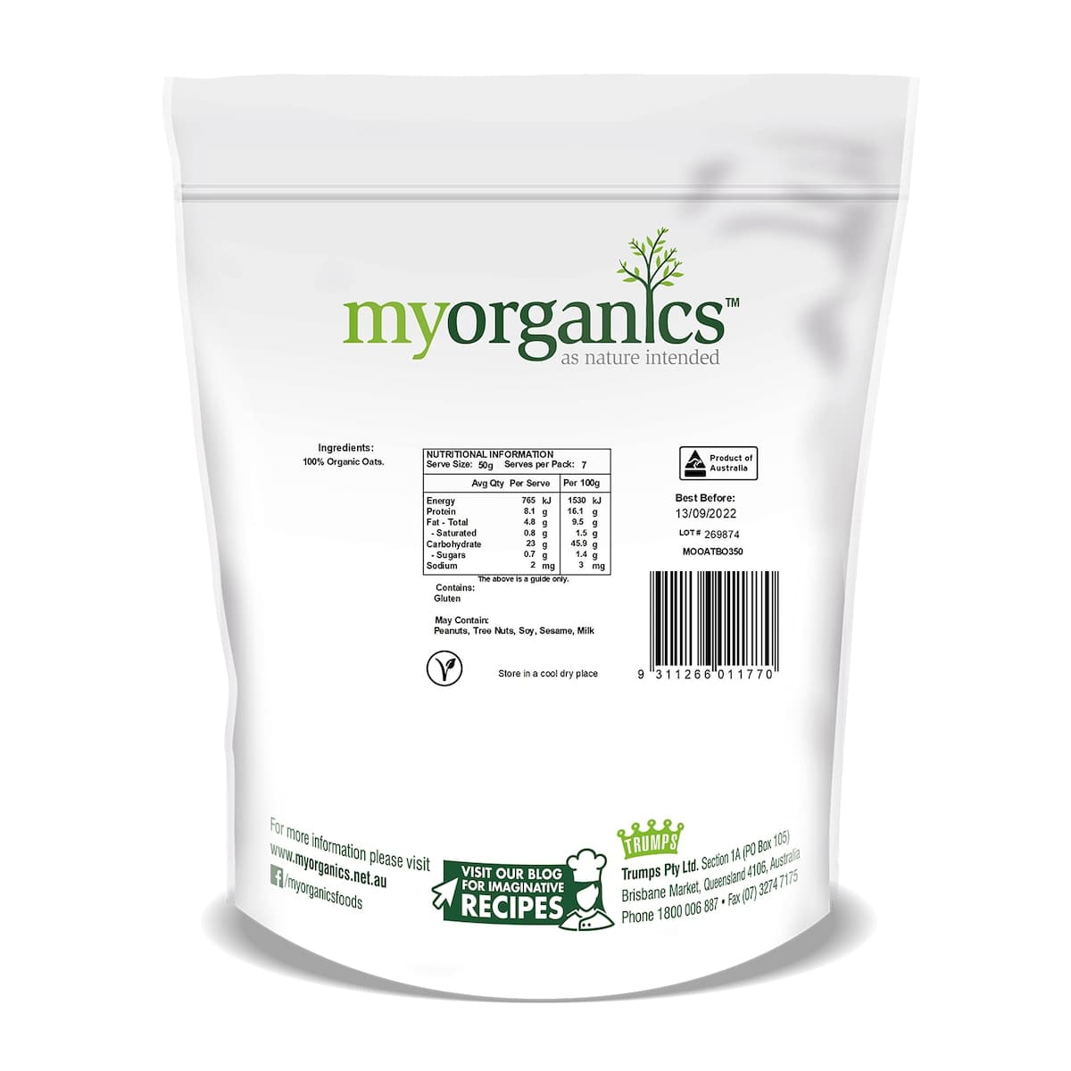 Thumbnail My Organics Oat Bran 350g