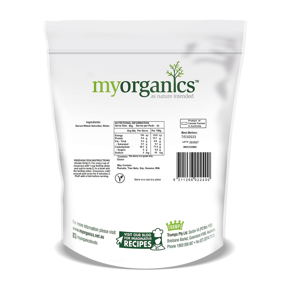 Thumbnail My Organics Cous Cous 500g
