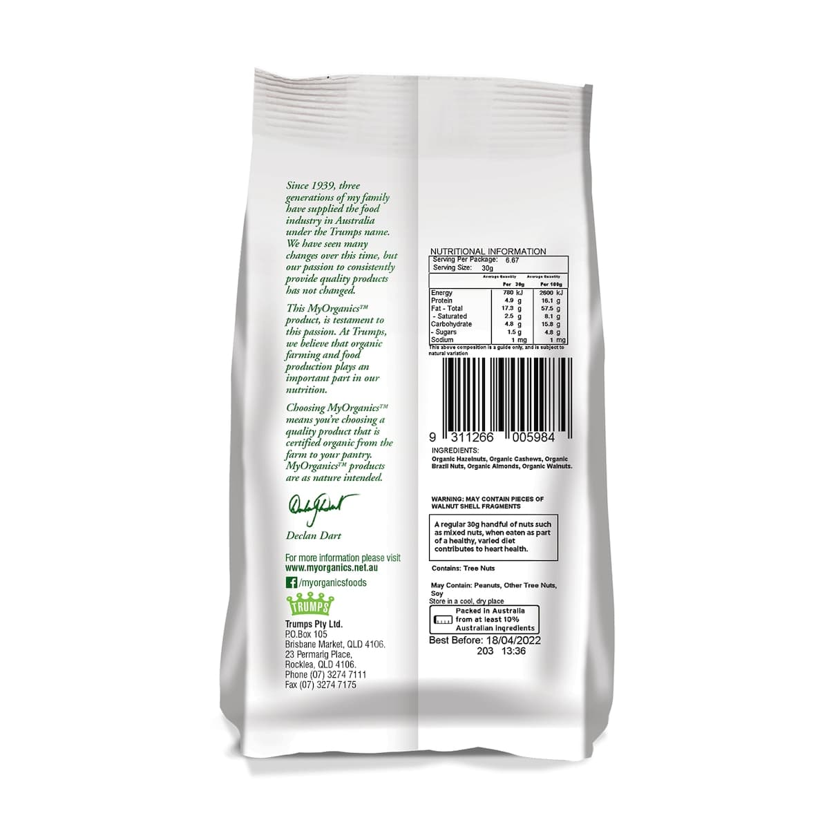 Thumbnail My Organics Mixed Nuts Raw 200g