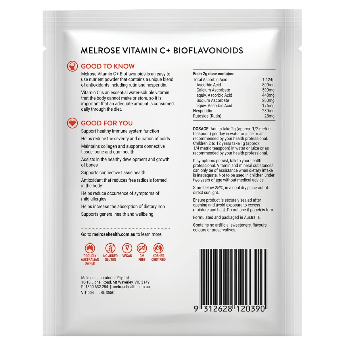Thumbnail Melrose Vitamin C + Bioflavonoids 100g