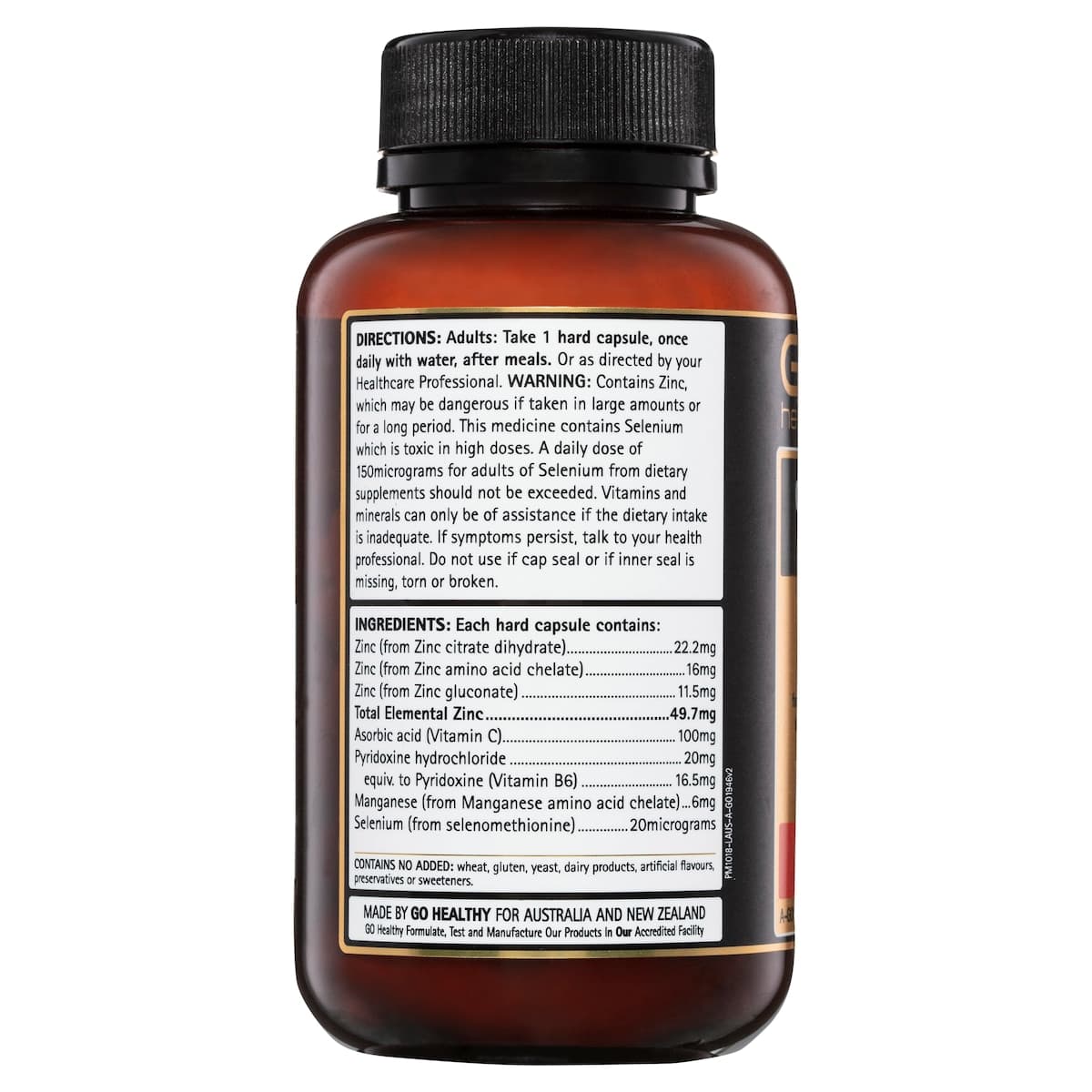 Thumbnail GO Healthy Zinc Complex 1-A-Day 120 Vege Capsules