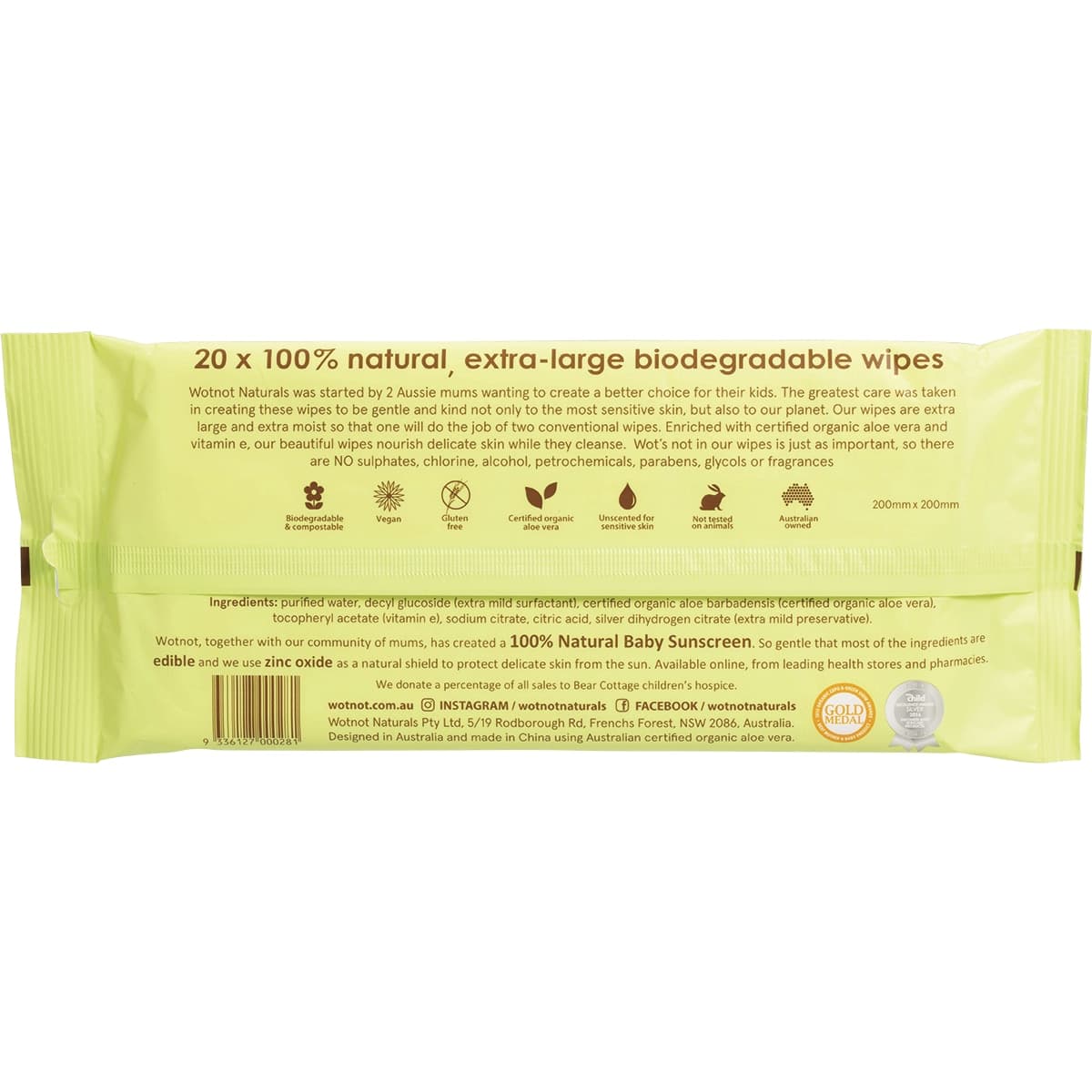 Thumbnail Wotnot Biodegradable Baby Wipes 20 Pack