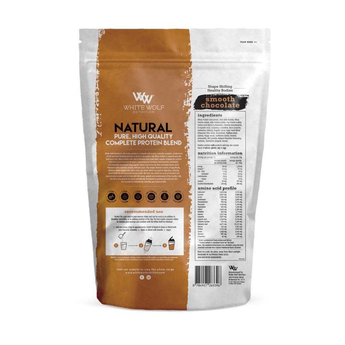 Thumbnail White Wolf Nutrition Vegan Protein With Superfoods Smooth Chocolate 2.25kg