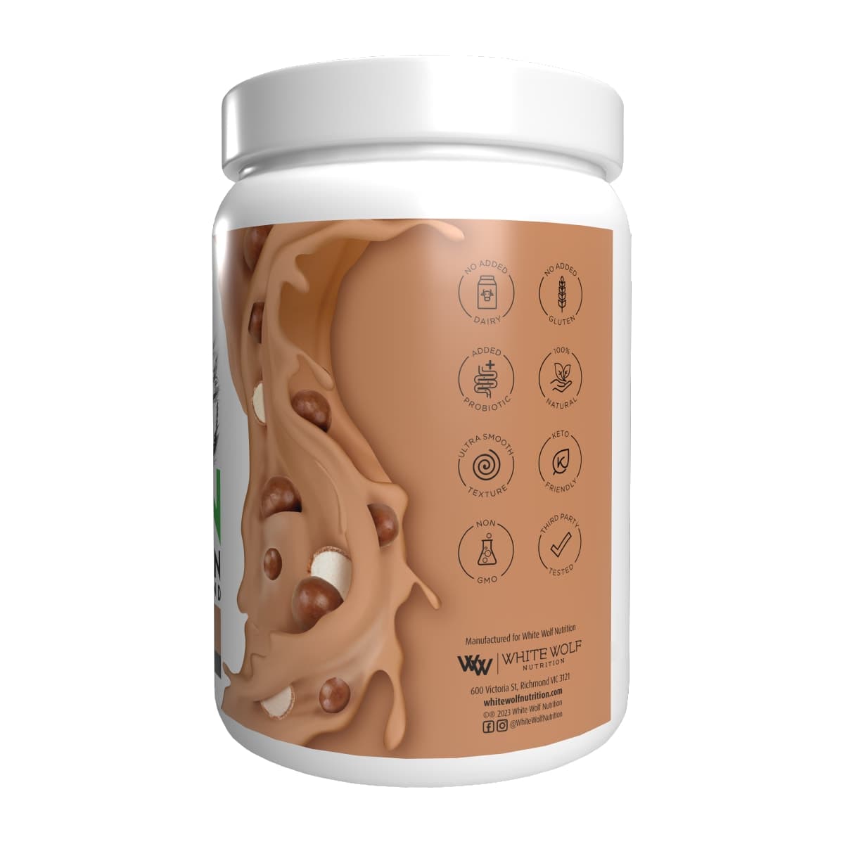 Thumbnail White Wolf Nutrition Vegan Natural+Lean Protein Chocolate Malt 900g