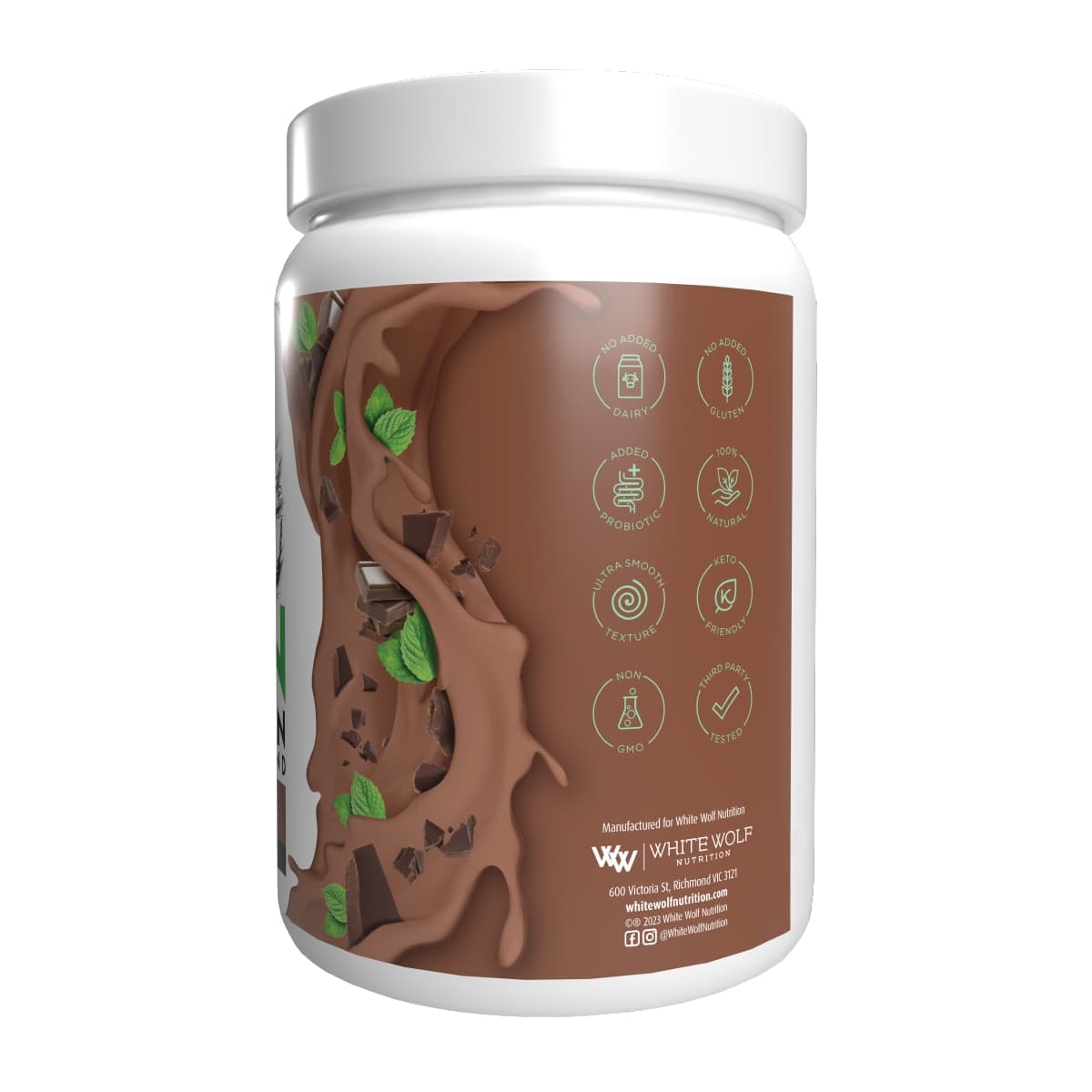 Thumbnail White Wolf Nutrition Vegan Natural+Lean Protein Chocolate Mint Crisp 900g
