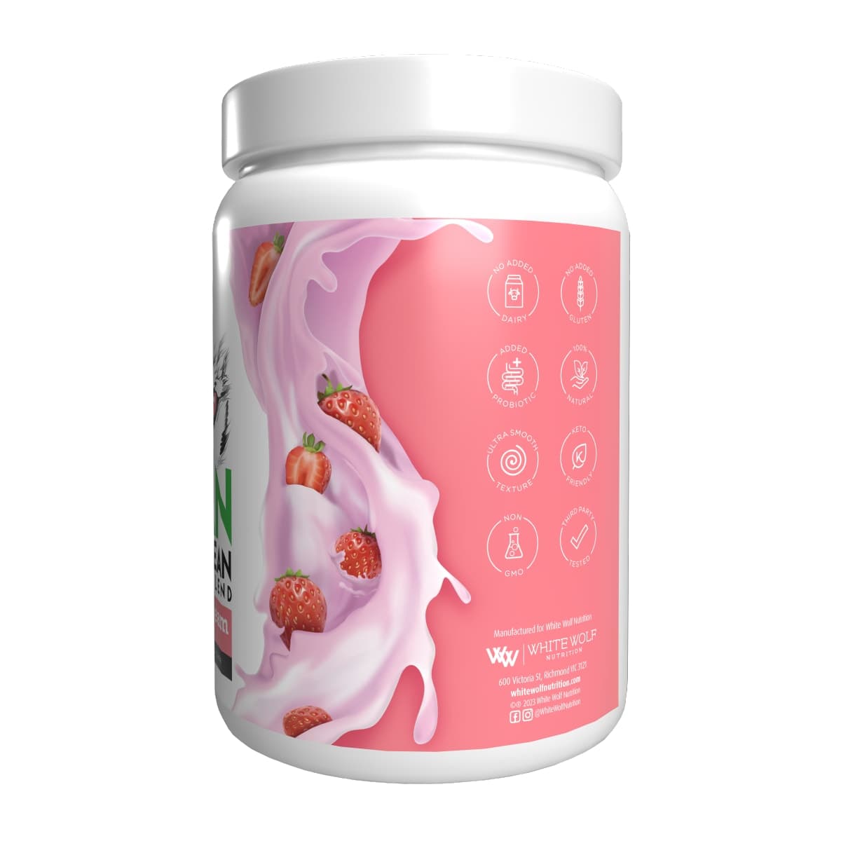 Thumbnail White Wolf Nutrition Vegan Natural+Lean Protein Strawberries & Cream 900g
