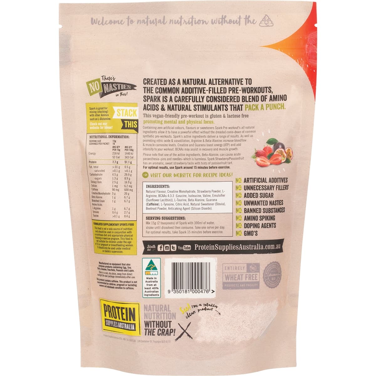 Thumbnail Protein Supplies Australia Spark Pre-workout Strawberry & Passionfruit 250g