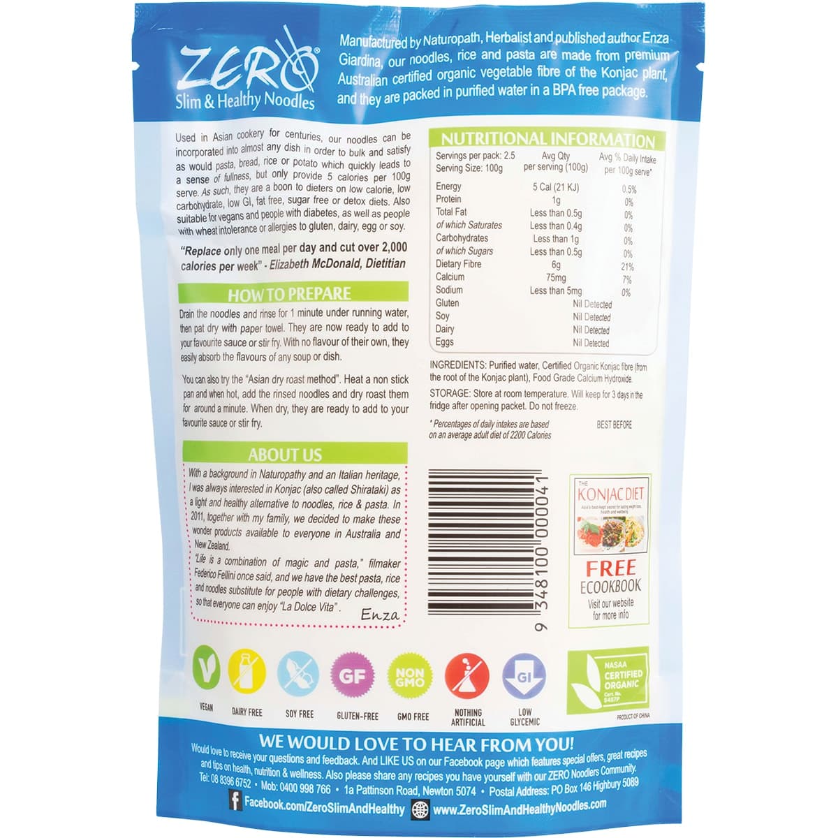 Thumbnail Zero Slim & Healthy Certified Organic Konjac Lasagna Style 400g