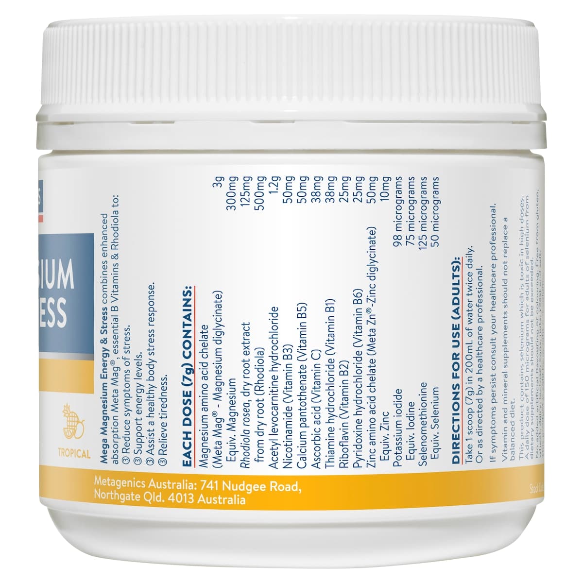 Thumbnail Ethical Nutrients Mega Magnesium Energy & Stress 140g Powder
