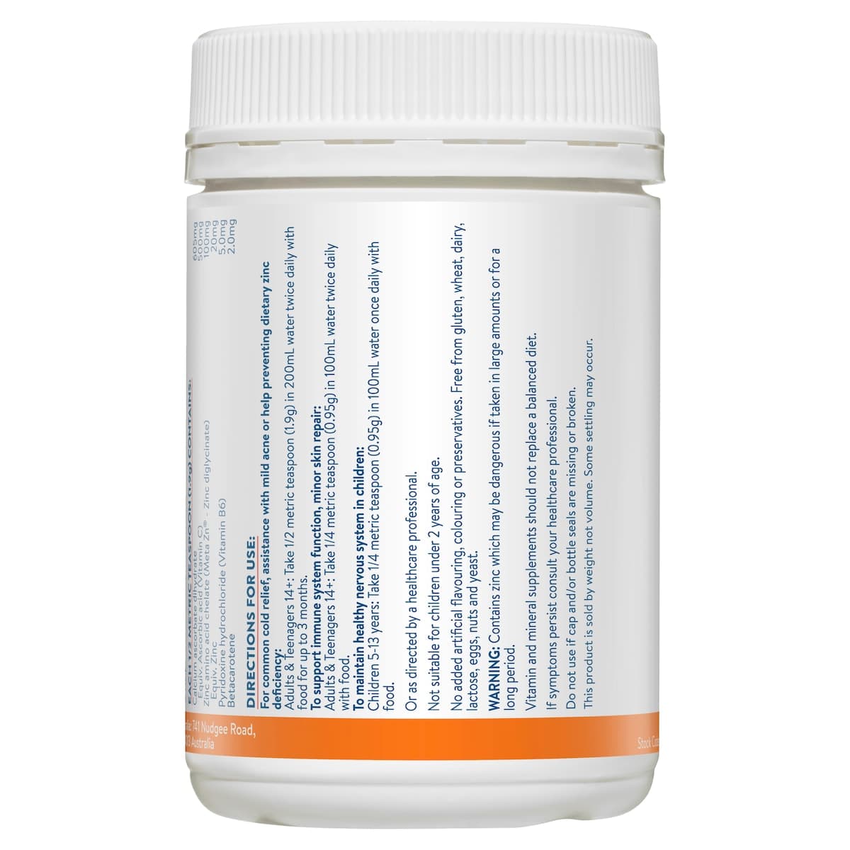 Thumbnail Ethical Nutrients Mega Zinc 40mg with Vitamin C Powder 190g