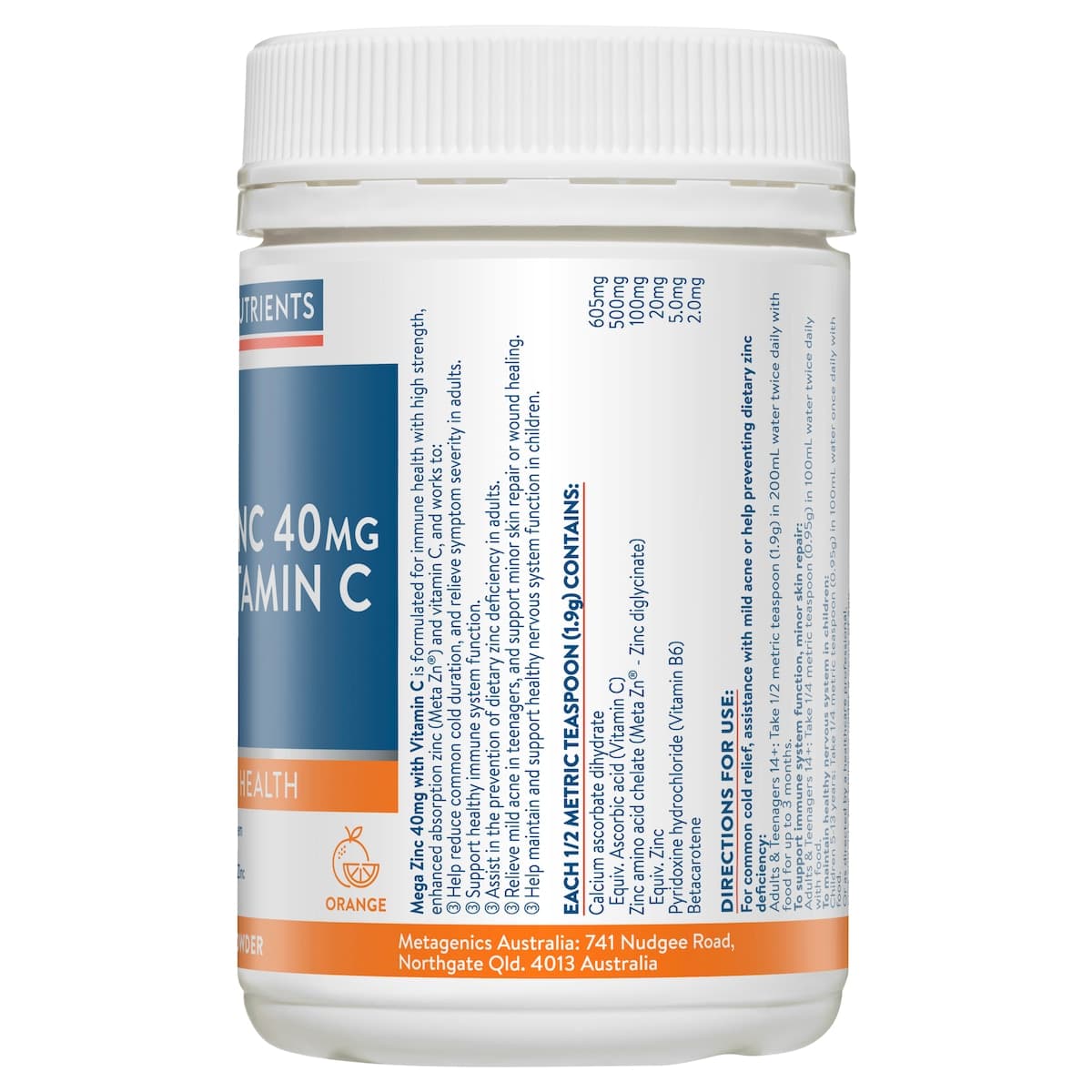 Thumbnail Ethical Nutrients Mega Zinc 40mg with Vitamin C Powder 190g