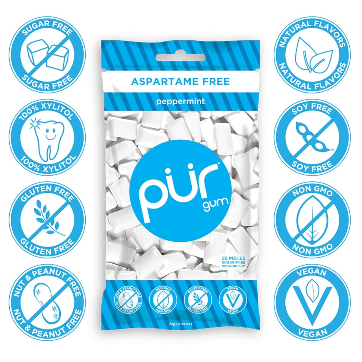 Thumbnail PUR Peppermint Gum Bag 77g