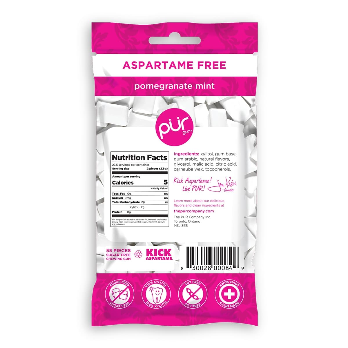 Thumbnail PUR Pomegranate Mint Gum Bag 77g