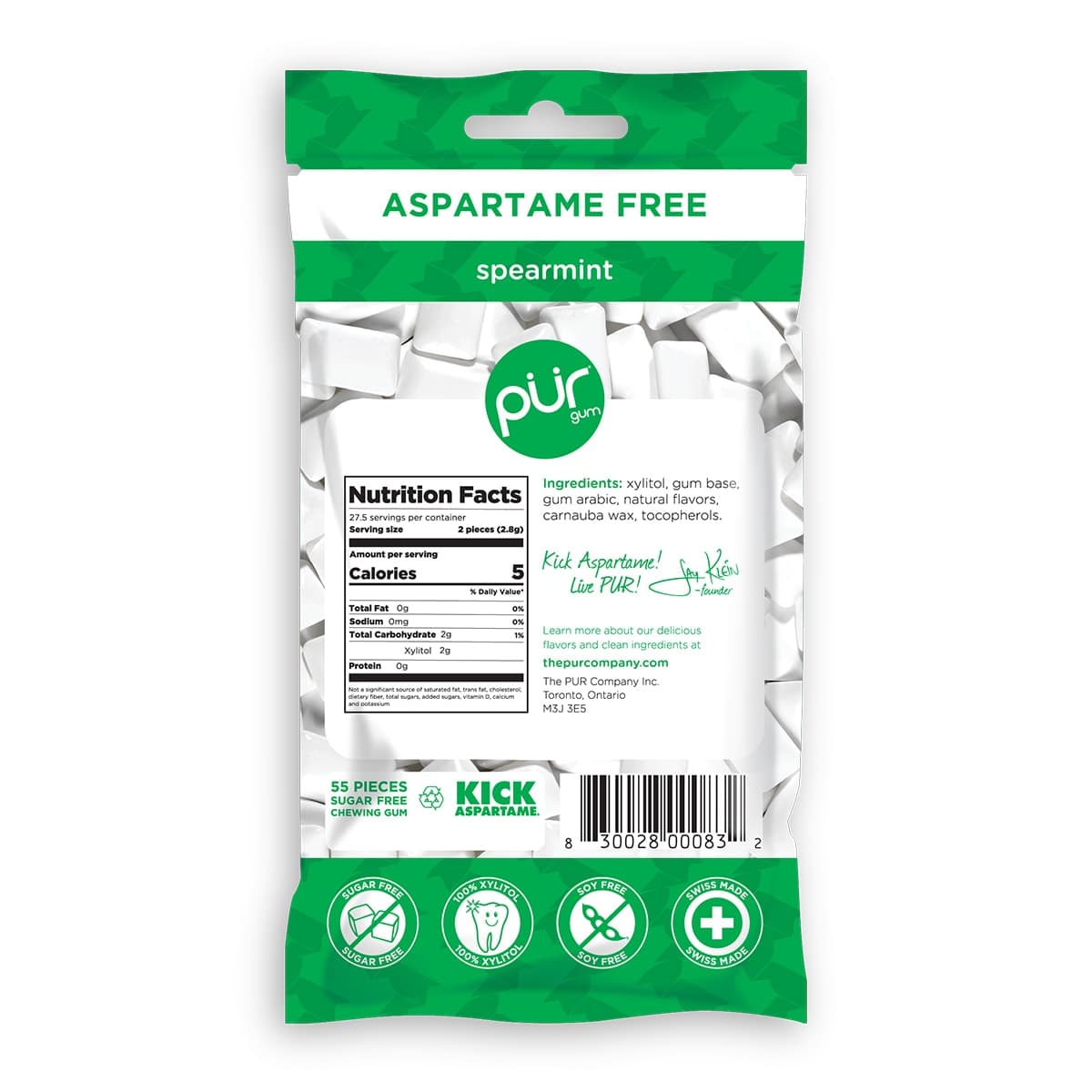 Thumbnail PUR Spearmint Gum Bag 77g