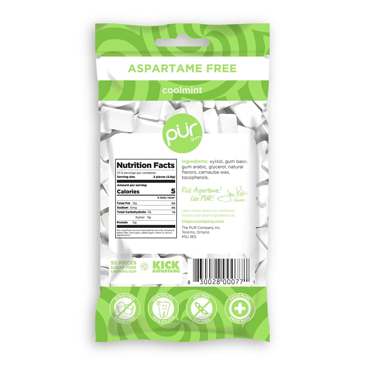 Thumbnail PUR Coolmint Gum Bag 77g