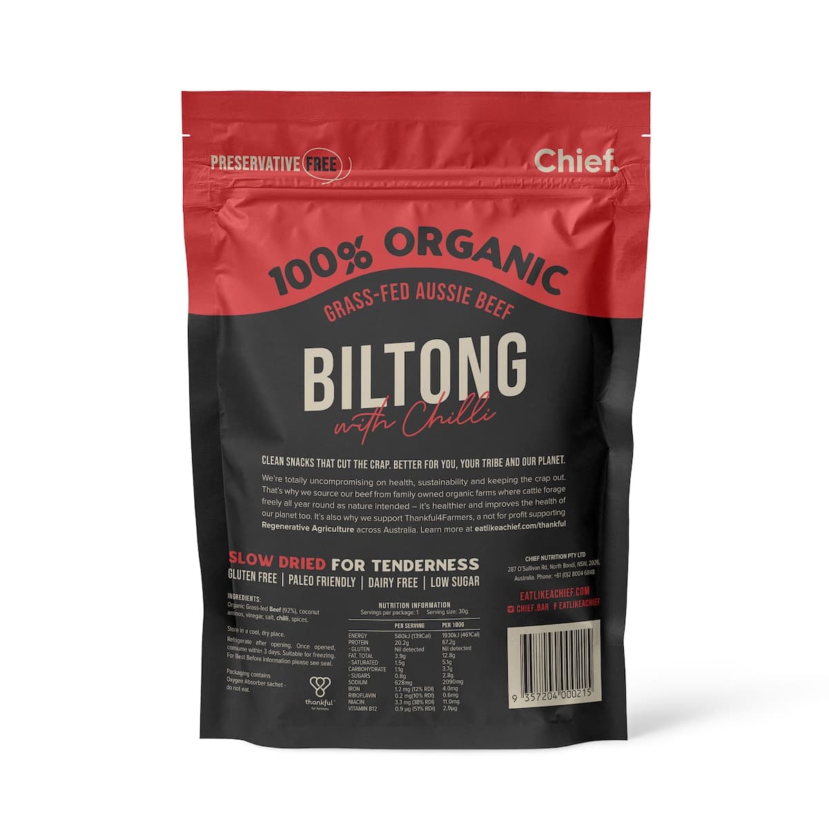Thumbnail Chief Beef and Chilli Biltong 30g