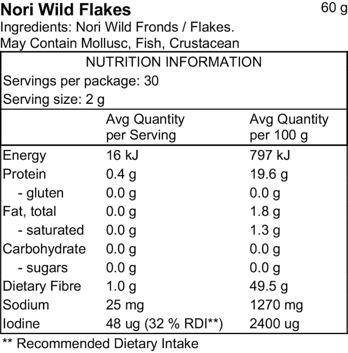 Thumbnail Pacific Harvest Nori Flakes 60g