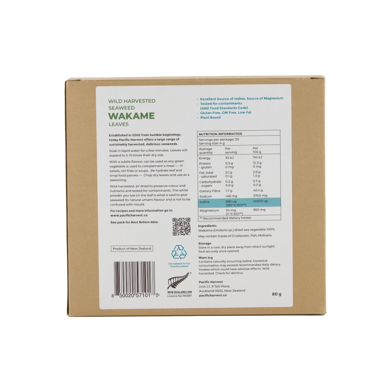 Thumbnail Pacific Harvest Wakame Seaweed Wild Leaves 80g