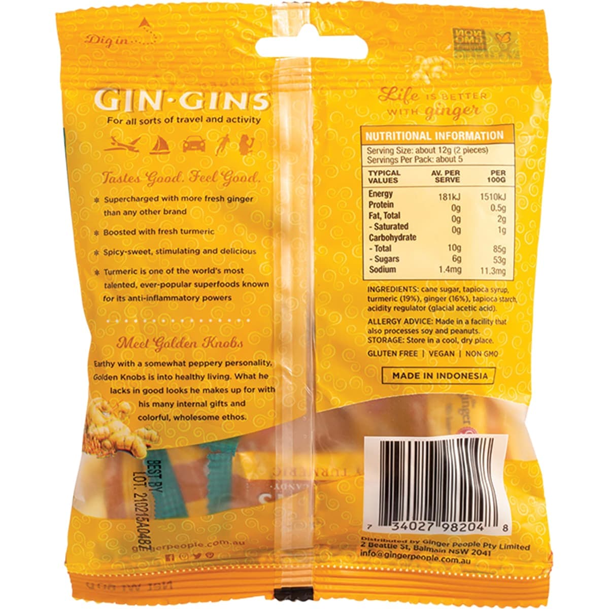 Thumbnail The Ginger People Gin Gins Spicy Turmeric Ginger Chews 60g