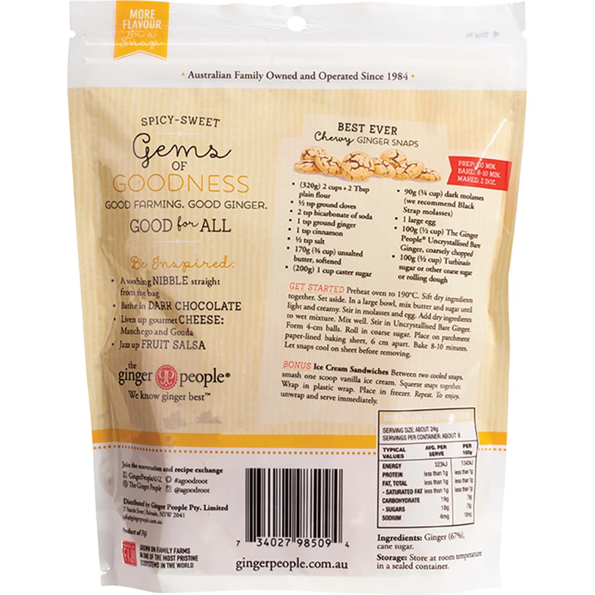 Thumbnail The Ginger People Uncrystallised Bare Ginger 200g