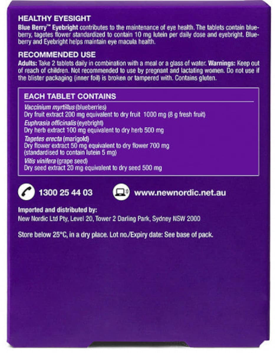 Thumbnail New Nordic Blue Berry Eyebright 60 Tablets