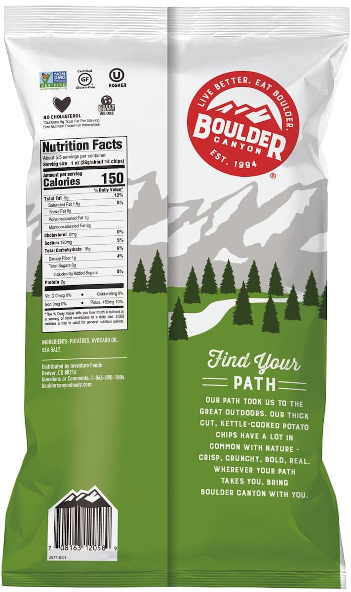 Thumbnail Boulder Canyon Avocado Oil Classic Sea Salt Chips 149g