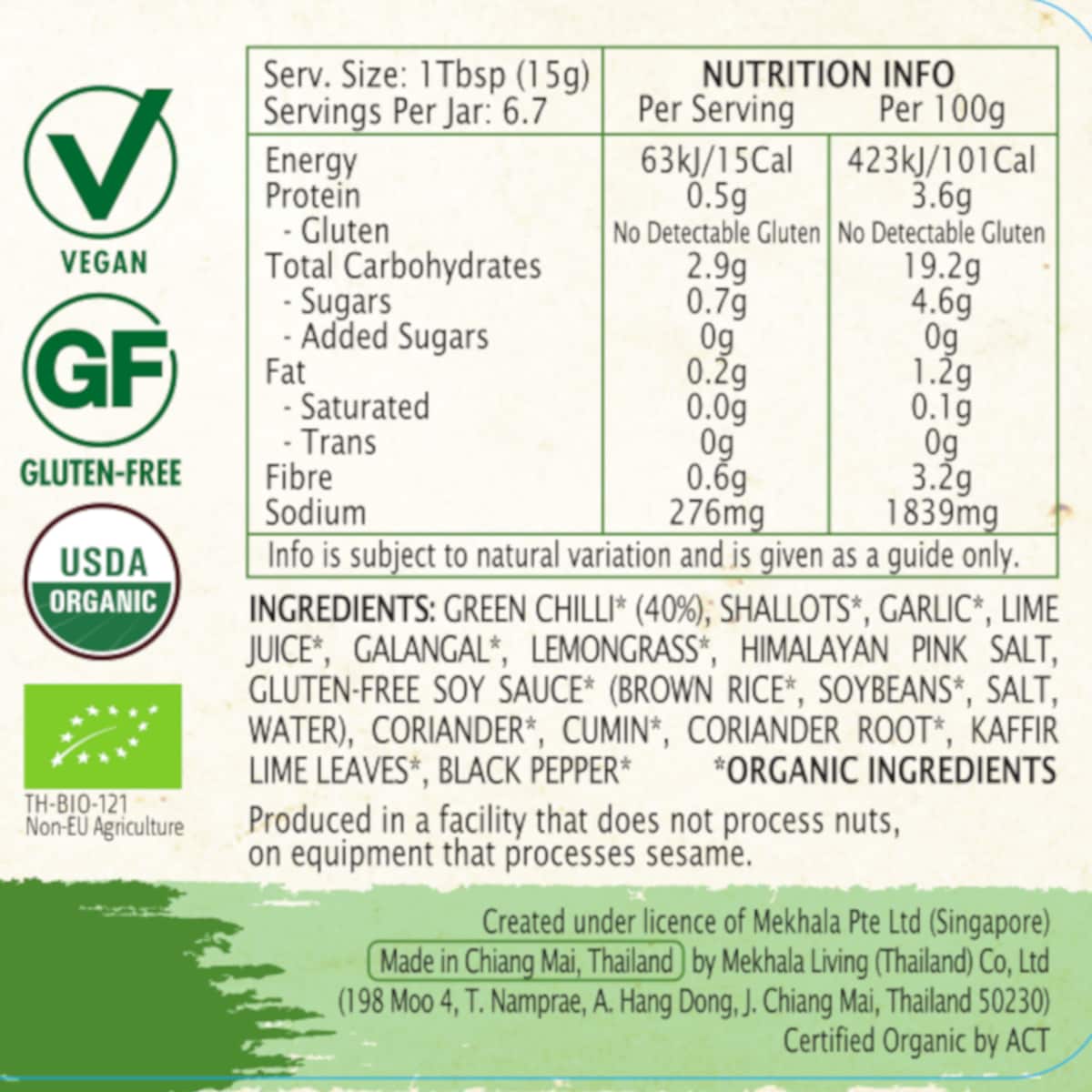 Thumbnail Mekhala Organic Thai Green Curry Paste 100g