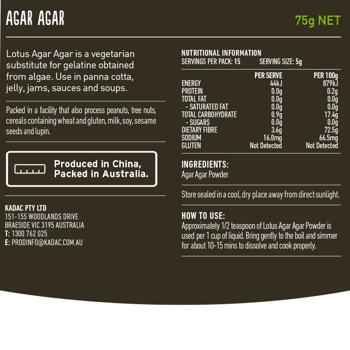 Thumbnail Lotus Agar Agar Powder 75g