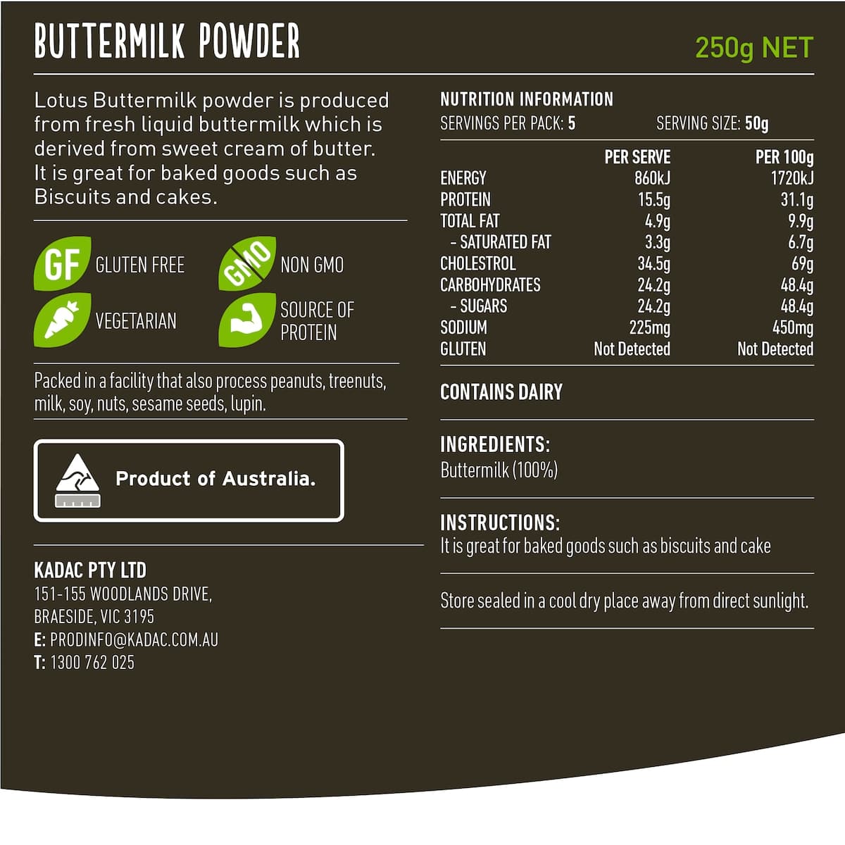 Thumbnail Lotus Buttermilk Powder 250g