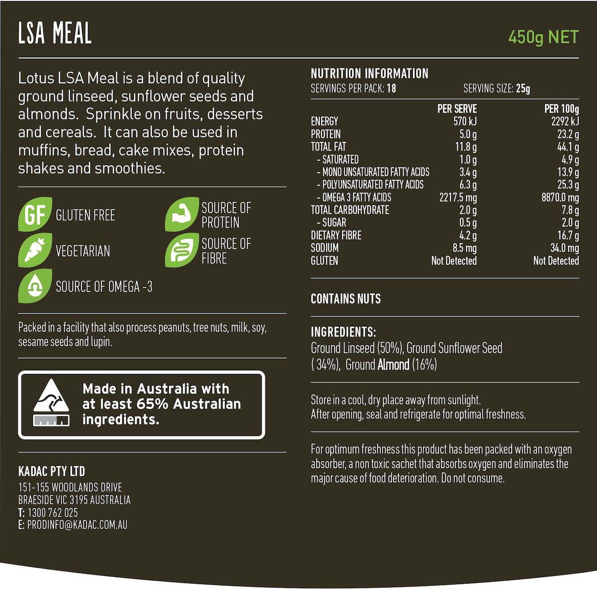 Thumbnail Lotus LSA (Linseed Sunflower Seed & Almond) Meal 450g