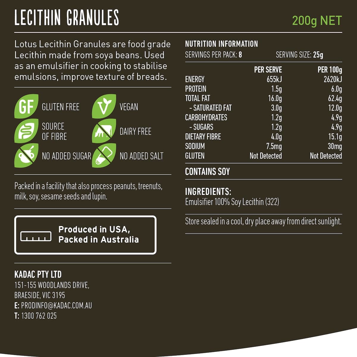Thumbnail Lotus Unbleached Lecithin Granules 200g