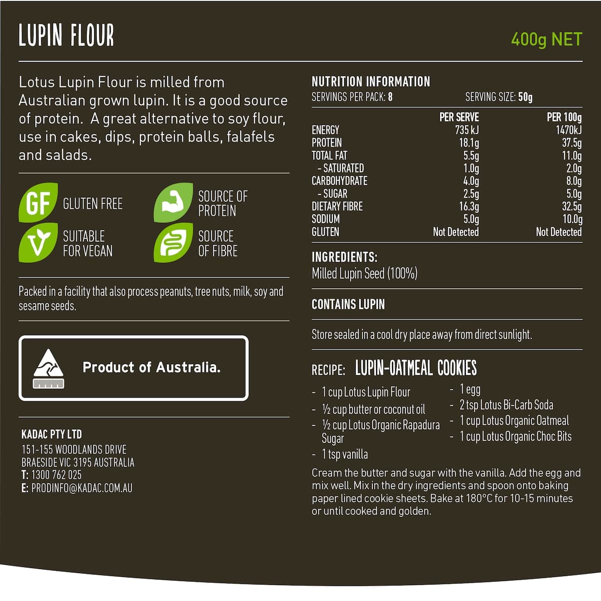 Thumbnail Lotus Lupin Flour 400g