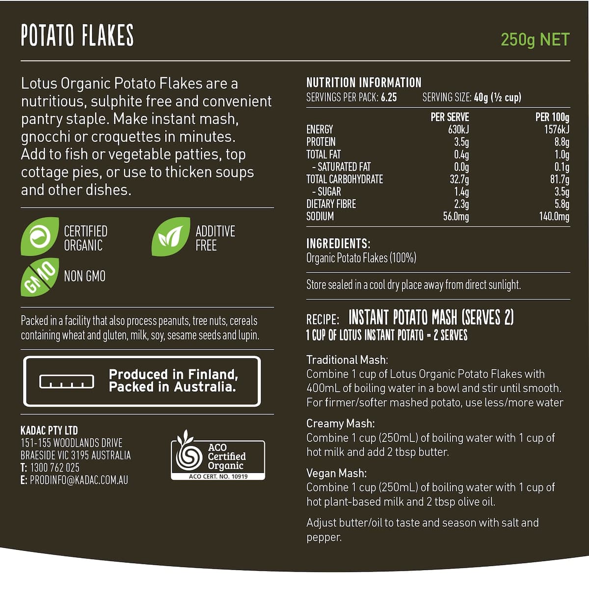 Thumbnail Lotus Organic Potato Flakes 250g