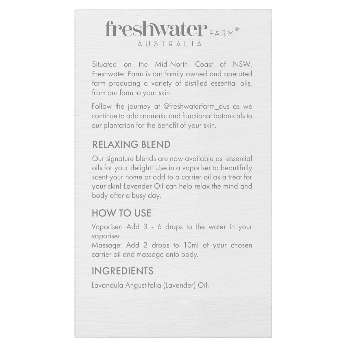Thumbnail Freshwater Farm Lavender Essential Oil 20ml